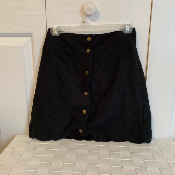 Xhilaration Dresses & Skirts - NWT Xhilaration black faux suede button up skirt